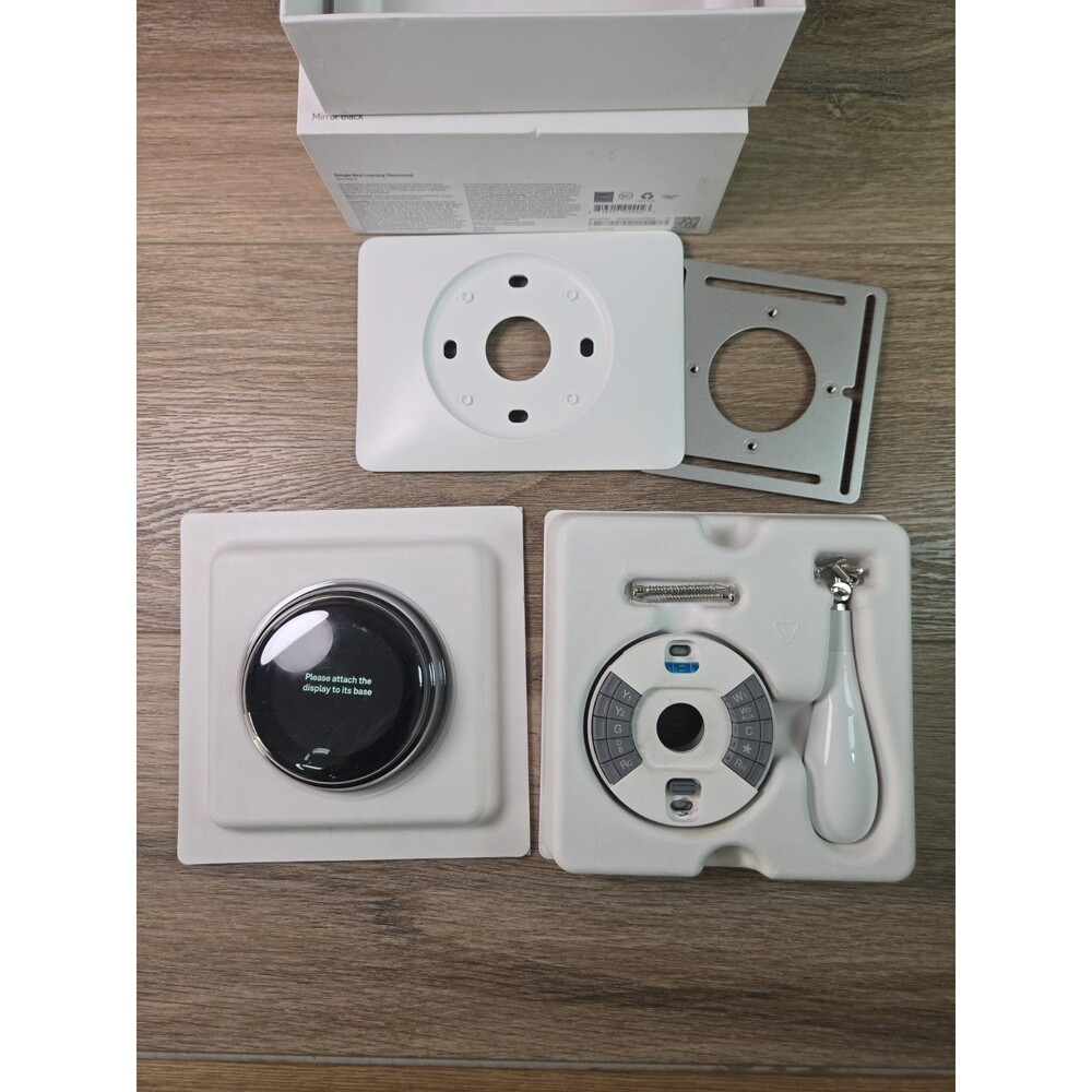 Google Nest 3rd Gen Learning Thermostat Mirror Black. Open Box. Tested!